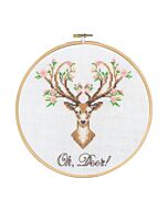 Borduurpakket incl borduurring  hert oh, Deer van Permin  92-2803