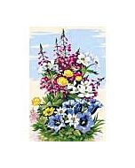 Voorbedrukt stramien/canvas van veldbloemen van Seg de Paris.928.223