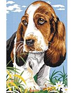 Voorbedrukt stramien/canvas Basset van Seg de Paris 928.343 om te borduren