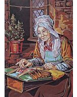 Voorbedrukt stramien / canvas la dentelière van Seg de Paris 929.124 om te borduren