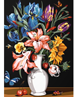 Voorbedrukte stramien bloemen met fruit van Seg de Paris