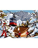 Voorbedrukt stramien/canvas Skilift van Seg de Paris