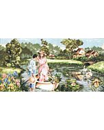 Voorbedrukt stramien / canvas romantiek om te borduren seg de paris 932.104