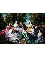 De keizerin Eugénie omringd door haar dames in afwachting