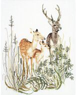 Thea Gouveneur borduurpakket 'hertenfamilie' 938 telpatroon (ook verkrijgbaar op zwarte aida, 938.05)