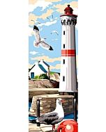 Seg de paris voorbedrukt stramien vuurtoren met meeuwen 950.176 borduren