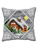 Orchidea kussenpakket huis in de sneeuw 9541 om te borduren