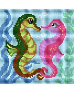 Orchidea borduurpakket zeepaardjes 9759 voorbedrukt, ideaal voor beginners.