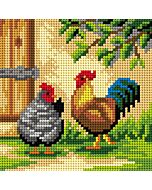 Orchidea borduurpakket kippen 9780 voorbedrukt stramien incl. garen, ideaal voor beginners!