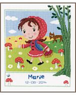  Borduurpakket geboortelap Roodkapje om te borduren Vervaco pn-0149425