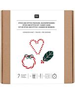 Rico Design plak en borduur vrij borduren pakket met kerst figuren borduren
