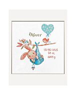 Aine borduurpakket geboortetegel het is een jongen A1028 telpatroon