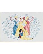 Borduurpakket  ABC Prinsessen en spiegels Disney telpatroon 