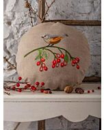 Borduurpakket voorbedrukte kussen vogel op tak in spansteek van anchor  