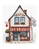 Luca-s borduurpakket welkom bij het café B1427 telpatroon