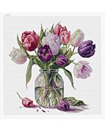 Luca-s borduurpakket boeket met tulpen B7029 telpatroon