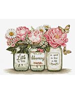 Luca-s borduurpakket bloemen glaasjes dream before love B7064 telpatroon