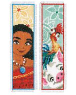 Borduurpakket 2 boekenlegger van Vaiana We are all voyagers om te borduren van Vervaco