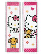 Borduurpakket 2 boekenleggers Hello Kitty met hondje van vervaco pn-0157572. Het wordt ongeveer 6x20cm. Het borduurpakket is inclusief stof aida 5,4 pst-cm 14 count, garen, (vergroot) telpatroon, garenkaartje, naald en Nederlandse werkwijze. 