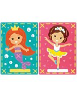 Borduurpakket 2 Borduurkaarten Ballerina en zeemeermin van Vervaco 0157765