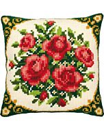 Borduurpakket borduurkussen kruissteek rozen pn-0008577 van vervaco