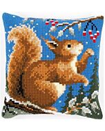Borduurpakket Eekhoorn in de winter kruissteekkussen vervaco pn-0145052