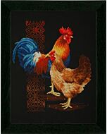 Borduurpakket Fiere haan en kip om te borduren Vervaco pn-0162577