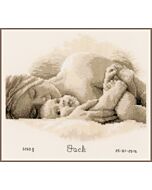 Borduurpakket geboortelap de eerste knuffel om te borduren van Vervaco pn-0153604