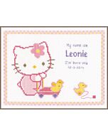 Borduurpakket hello kitty met eendjes telpatroon