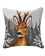 Borduurpakket kruissteek kussen hert orchidea 99014