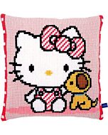 Borduurpakket kruissteekkussen Hello Kitty met hondje Vervaco PN-0155877