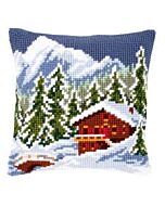 Borduurpakket kruissteekkussen sneeuwlandschap om te borduren van vervaco  pn-0146240