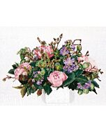 Thea Gouveneur borduurpakket Boeket Pioenrozen 1080 linnen.