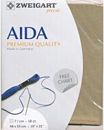 Borduurstof aida 18ct/ 7 kruisje van Zweigart zandkleur 300 afm. 48x53cm