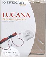 Borduurstof Lugana 25ct/10 draadjes per cm van Zweigart taupe 3021afm 48x68cm