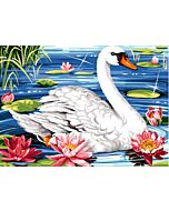 Voorbedrukt stramien/canvas zwaan  van Seg de Paris 929.613 om te borduren