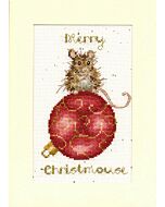 Bothy Threads wenskaarten muis op kerstbal XMAS50 borduren