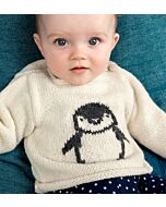 Breipakket babytrui met een Pinguïn in jacquardsteek van Phil Soft+ van Phildar
