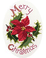 Bothy Threads borduurpakket kerstkaart Merry Christmas CDX31 telpatroon