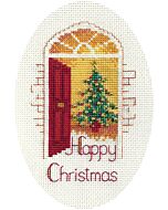 Bothy Threads borduurpakket kerstkaart Warm Welkom CDX34 telpatroon