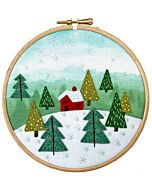 Bothy Threads borduurpakket met vilt Huisje in het bos EFE2 voorbedrukt