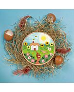 Bothy Threads borduurpakket met vilt vrije uitloop kippen EFE6 voorbedrukt