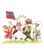 Borduurpakket Bothy Threads  vossen familie aan  de wandel  XBR01