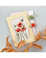 Bothy Threads borduurpakket wenskaart klaprozen XGC39 telpatroon