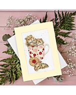 Bothy Threads borduurpakket wenskaart Hammy de hamsters XGC44 telpatroon, ook is er een bijpassende needle minder verkrijgbaar!