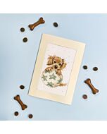 Bothy Threads borduurpakket wenskaart bouncing birthday XGC47 telpatroon