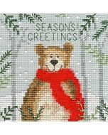 Borduurpakket wenskaart Xmas Bear - Bothy Threads xmas09 om te borduren