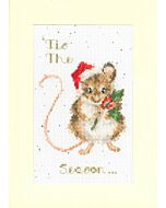 Bothy Threads wenskaarten Tis The Season  kerstmuis XMAS56 borduren