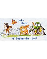  Borduurpakket Geboortetegel op de boerderij om te borduren Borty trreads