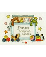 Borduurpakket Geboortetegel speelgoedkist Bothy threads xnb3 voor een baby  